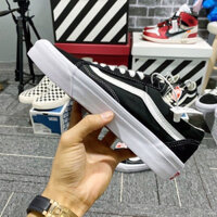 Giày Vans Vault Old Skool,giày thể thao vans đen Đen Vạch Trắng nam nữ Bản trung S.Cấp Full bill box Dacaorau