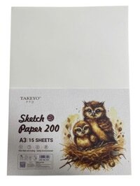 Giấy vẽ A3 TAKEYO 15 tờ - Định lượng 200gsm TMG-8222 (Tặng thêm 2 tờ)