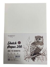 Giấy vẽ A4 TAKEYO 15 tờ - Định lượng 200gsm TMG-8221 (Tặng thêm 2 tờ)