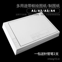 Giấy vẽ đa năng A3 A4/50 tờ giấy trắng thiết kế kỹ thuật cảnh quan A1 A2 giấy vẽ thiết kế có khung
