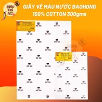 Giấy Vẽ màu nước Baohong 100% Cotton 300gms Khổ A0,A1,A2,A3