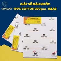 Giấy Vẽ màu nước Baohong 200gsm 100% cotton A2/A3