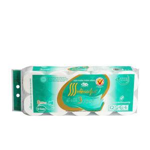 Giấy vệ sinh 3 lớp Hà Nội không lõi bịch 10 cuộn