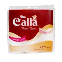 Giấy vệ sinh  Calla 3 lớp 9 cuộn màu đỏ không tắc bồn cầu, mềm mịn, không bụi không hoá chất tẩy trắng,  nguyên liệu Indonesia