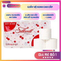 Giấy vệ sinh cao cấp 3 lớp 15 cuộn Silkwell 1.6kg, Dai, mềm mịn