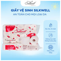 Giấy vệ sinh Cherry đỏ chính hãng Silkwell 15 cuộn 3 lớp mềm mịn siêu dai