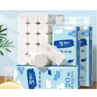 Giấy vệ sinh cuộn không lõi dạng cây 5 lớp (1 cây 12 cuộn , 1 cây 16 cuộn có hình)