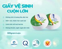 Giấy vệ sinh cuộn lớn 3 lớp Nano 500g