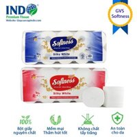 Giấy vệ sinh cuộn Softness INDO 10 cuộn x 3 lớp - Giấy cuộn không lõi và có lõi cao cấp mềm mịn dai chính hãng - GV004