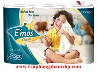 Giấy Vệ Sinh EMos Classic Xanh 2 Lớp (Lốc 12 Cuộn)