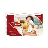 Giấy vệ sinh E’Mos Premium 3 lớp, lốc 6 cuộn