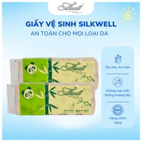 Giấy vệ sinh gấu trúc Silkwell 10 cuộn 3 lớp ,100% bột tre nhập khẩu, an toán hàng chính hãng