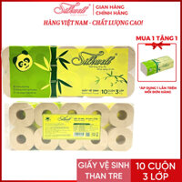 Giấy vệ sinh gấu trúc Silkwell 10 cuộn 3 lớp ,100% bột tre nhập khẩu