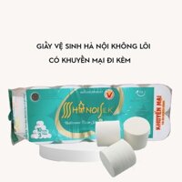Giấy vệ sinh Hà Nội hàng chuẩn, bịch 10 cuộn không có lõi siêu dai,có khuyến mại đi kèm