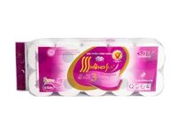 Giấy vệ sinh Hà Nội Silk có lõi 3 lớp tím + KM Giấy rút ngắn