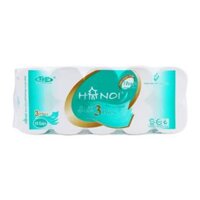 Giấy vệ sinh Hà Nội Silk có lõi 3 lớp xanh + KM Giấy rút ngắn