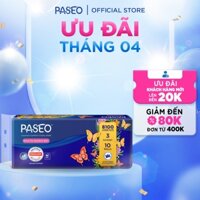 Giấy vệ sinh PASEO 10 cuộn 3 lớp, mềm mịn cao cấp tan được trong nước, chuyên dùng khách sạn - Phiên bản cải tiến