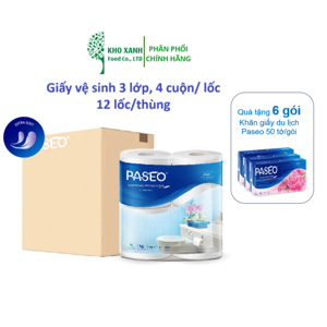 Giấy vệ sinh Paseo 4 cuộn x 3 lớp