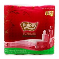 Giấy Vệ Sinh Pulppy Cao Cấp Supreme 9 Cuộn 3 Lớp