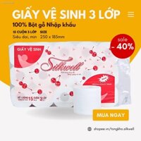Giấy vệ sinh Silkwell cherry cao cấp 3 lớp 15 cuộn