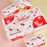 Giấy vệ sinh Silkwell Cherry 15 cuộn 3 lớp chính hãng mềm mịn siêu dai