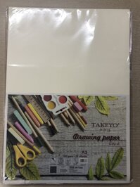 Giấy vẽ Takeyo A3, vẽ chì màu, chì đen, sáp... định lượng 100gsm x 20 tờ 8737