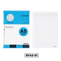 Giấy viết RFA5-01, Ruột thay thế sổ binder, khổ A5, dòng kẻ ngang, ĐL100gsm, 50 tờ/túi