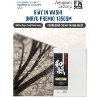 Giấy washi chuyên dụng cho in phun AWAGAMI AIJP INKJET - UNRYU PREMIO 165gsm màu trắng vân mây