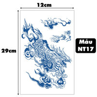 GIấy Xăm Tattoo Hình Dán Tattoo 15 Ngày Không Trôi Chống Thấm Nước Tạm Thời Rồng Lửa bay Lửa Bay Legaxi - NT17