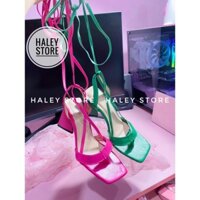 Giày xăng đan cao gót nữ 9cm HALEY STORE gót tam giác cột dây chiến binh quai mảnh kẹp xỏ ngón dễ đi bền đẹp rẻ 🍑