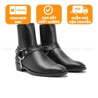 Giày Zip Boot khóa cài trang điểm nam, nguyên liệu da trơn mịn nhẹ, kiến tạo tươi tắn dễ phối đồ, đế độn 4cm