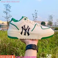 giaydepthaovy.99 Giày Sneaker MLB Chunky xanh lá chữ LA Liner High New York Yankees White Black Màu Trắng Đen