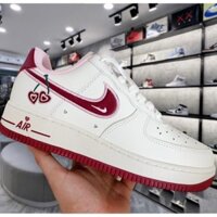 Giày_Nike Air Force 1 Valentine's Mới Nhất, Già Thể Thao AF1 Màu Cherry Dễ Phối Đồ Hàng Đẹp Full Box Bill