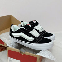 Giày_Van's Knu Old Skool 3 Màu Black White, Gray & Red, Giày Van'ss Béo Đen, Xám, Đỏ Phối Màu Basic Nam Nữ Siêu Hot