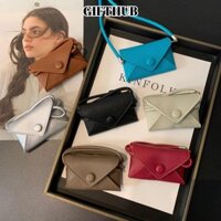 GIFTHUB Túi lưu trữ , Túi đeo vai vòng cổ bằng da PU, Ví đựng tiền xu Mini màu trơn đa chức năng thời trang