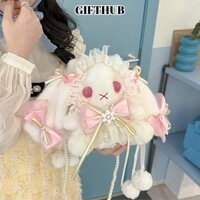 GIFTHUB Túi sang trọng , Túi đeo vai Bunny Kawaii, Túi đeo chéo công chúa ngọt ngào Lolita