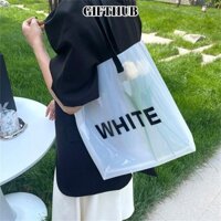 GIFTHUB Túi Tote , Túi Đeo Vai Chống Thấm Nước, Giải Trí Trong Suốt Dung Tích Lớn PVC Jelly Túi Xách Bơi Đi Biển
