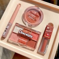 GiftSet Kiss Beauty Chocolate 4 món, sỉ 169k/set gồm Phấn mắt - Má Hồng - Mascara -  Son kem