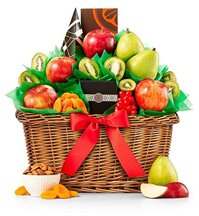 GiftTreeFive Star Premium GradeFruits Basket | Includes Pears, Apples, Kiwis | Enjoy Almond Roca, Honey Roasted Peanuts, Popcorn & More