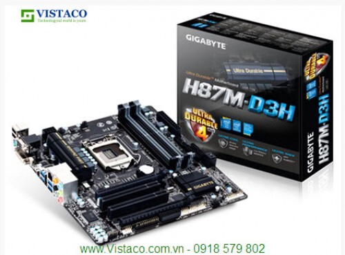 Bo mạch chủ - Mainboard Gigabyte GA-H87M-D3H - Socket 1150, Intel H87, 4 x DIMM, Max 32GB, DDR3