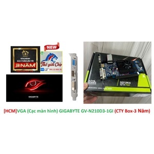 Card đồ họa (VGA Card) Gigabyte GV-N210D3-1GI - NVIDIA GeForce 210, 1GB RAM, GDDR3, 64 bit, PCI Express 2.0