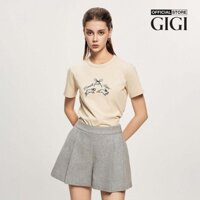 GIGI - Áo thun nữ cổ tròn tay ngắn phối hình trẻ trung G1202T232801-06
