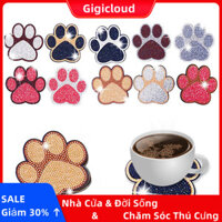 Gigicloud 10 Chiếc Mèo Dễ Thương Paw Tranh Đế Lót Ly Bộ Có Giá Đỡ Cách Nhiệt Tự Làm Kim Cương Nghệ Thuật Thủ Công Cho Người Mới Bắt Đầu