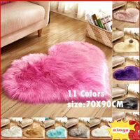 Gigicloud 70X90CM Người Yêu Hình Trái Tim Nhân Tạo Da Cừu Khu Vực Thảm Văn Phòng Nhà Lông Tơ Thảm Sàn Thảm