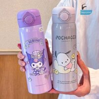 [Gik] Bình Nước Inox Uống Trực Tiếp Nhiệt Hút Chân Không Cách Nhiệt Nữ Bình Giữ Nhiệt Di Động Học Sinh Trẻ Em Sanrio Kuromi [VN]