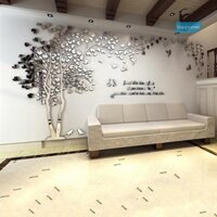 [Gik] DIY Hình Dán Cây Lớn Giấy Dán Tường Gương Acrylic Dán Tường Cho Phòng Khách Tivi Nền Tường Trang Trí Nhà Cửa Bức Tranh Tường Nghệ Thuật [VN]