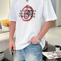 Gila MM6 Chất Lượng Cao 25 Xuân Hè Phong Cách Mới Năm Rắn Giới Hạn In Kỹ Thuật Số Rời Áo Thun Tay Ngắn Cặp Đôi Top