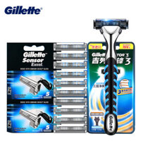 Gillette Cảm Biến Excel Nam Dao Cạo Lưỡi Hai Cạnh Đầu Thay Thế Sắc Nét Cạo Râu Cassette Vector 3 Dao Cạo Mặt Tóc