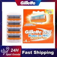 Gillette Fusion 5 Power Razor Blade Máy Cạo Râu Điện Pin Chống Thấm Nước 5 Lớp Lưỡi Dao Cạo Râu Cho Nam Cạo Râu Lưỡi Dao Cạo Đổ Lại