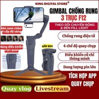 Gimbal 360 F12 - Tay cầm gimbal chống rung điện thoại có AI theo dõi thông minh quay phim chụp ảnh chuyên nghiệp